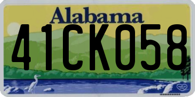 AL license plate 41CK058