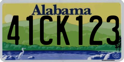 AL license plate 41CK123