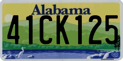 AL license plate 41CK125