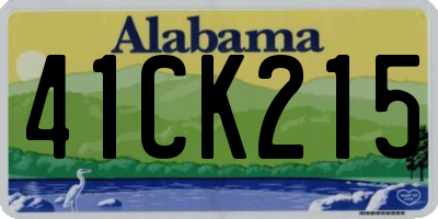 AL license plate 41CK215