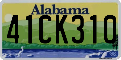 AL license plate 41CK310