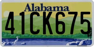 AL license plate 41CK675