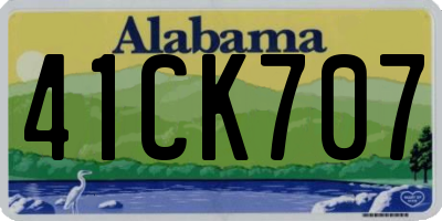 AL license plate 41CK707