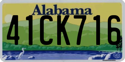 AL license plate 41CK716