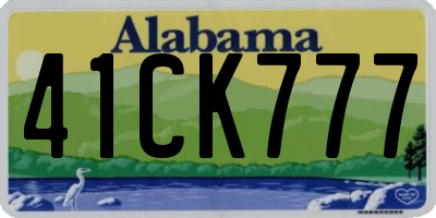 AL license plate 41CK777