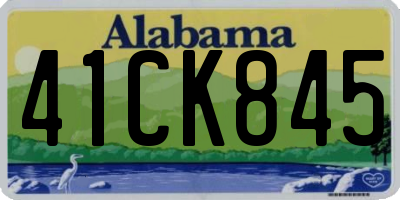 AL license plate 41CK845
