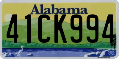 AL license plate 41CK994