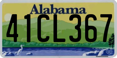 AL license plate 41CL367