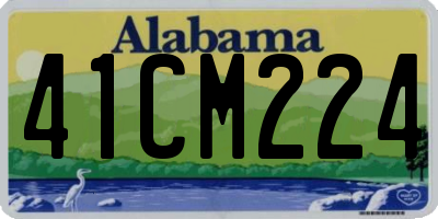 AL license plate 41CM224