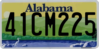 AL license plate 41CM225
