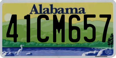 AL license plate 41CM657