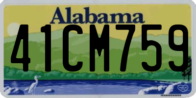 AL license plate 41CM759