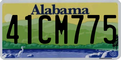 AL license plate 41CM775
