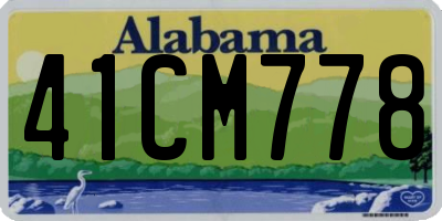 AL license plate 41CM778