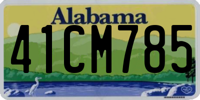 AL license plate 41CM785