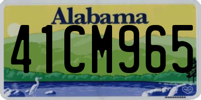 AL license plate 41CM965