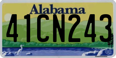 AL license plate 41CN243