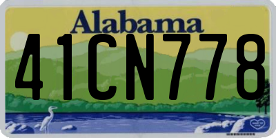 AL license plate 41CN778