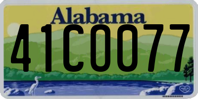 AL license plate 41CO077
