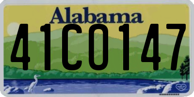 AL license plate 41CO147