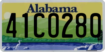 AL license plate 41CO280