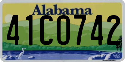 AL license plate 41CO742