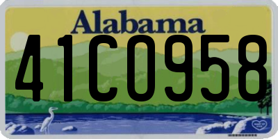 AL license plate 41CO958