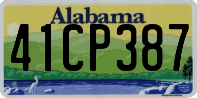 AL license plate 41CP387
