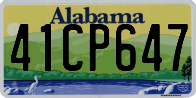 AL license plate 41CP647
