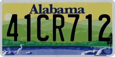 AL license plate 41CR712