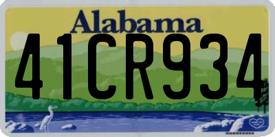 AL license plate 41CR934