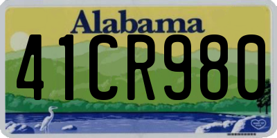 AL license plate 41CR980