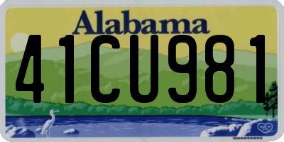 AL license plate 41CU981