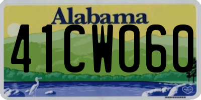 AL license plate 41CW060