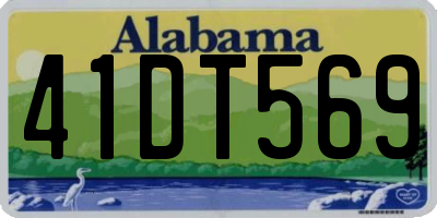 AL license plate 41DT569