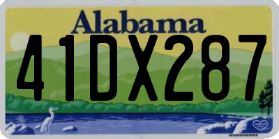 AL license plate 41DX287