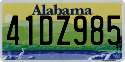 AL license plate 41DZ985