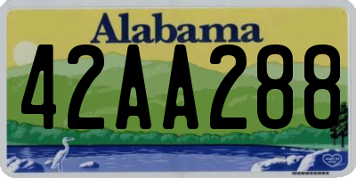 AL license plate 42AA288