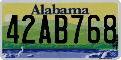 AL license plate 42AB768