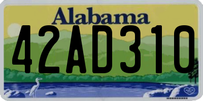 AL license plate 42AD310