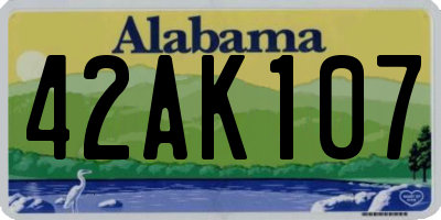 AL license plate 42AK107