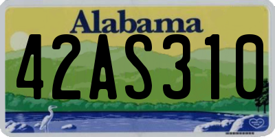 AL license plate 42AS310