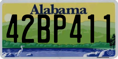 AL license plate 42BP411