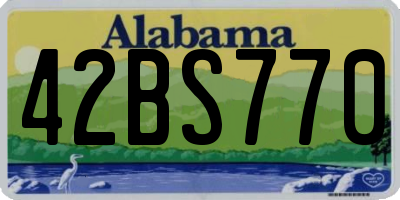 AL license plate 42BS770
