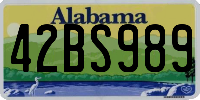 AL license plate 42BS989