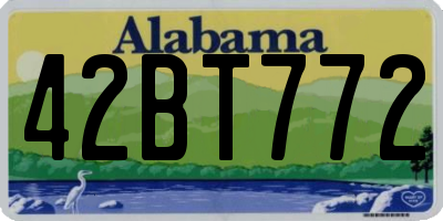 AL license plate 42BT772