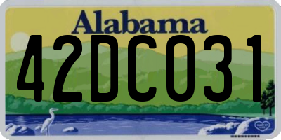 AL license plate 42DC031