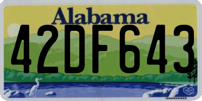AL license plate 42DF643