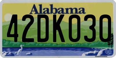 AL license plate 42DK030