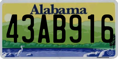 AL license plate 43AB916